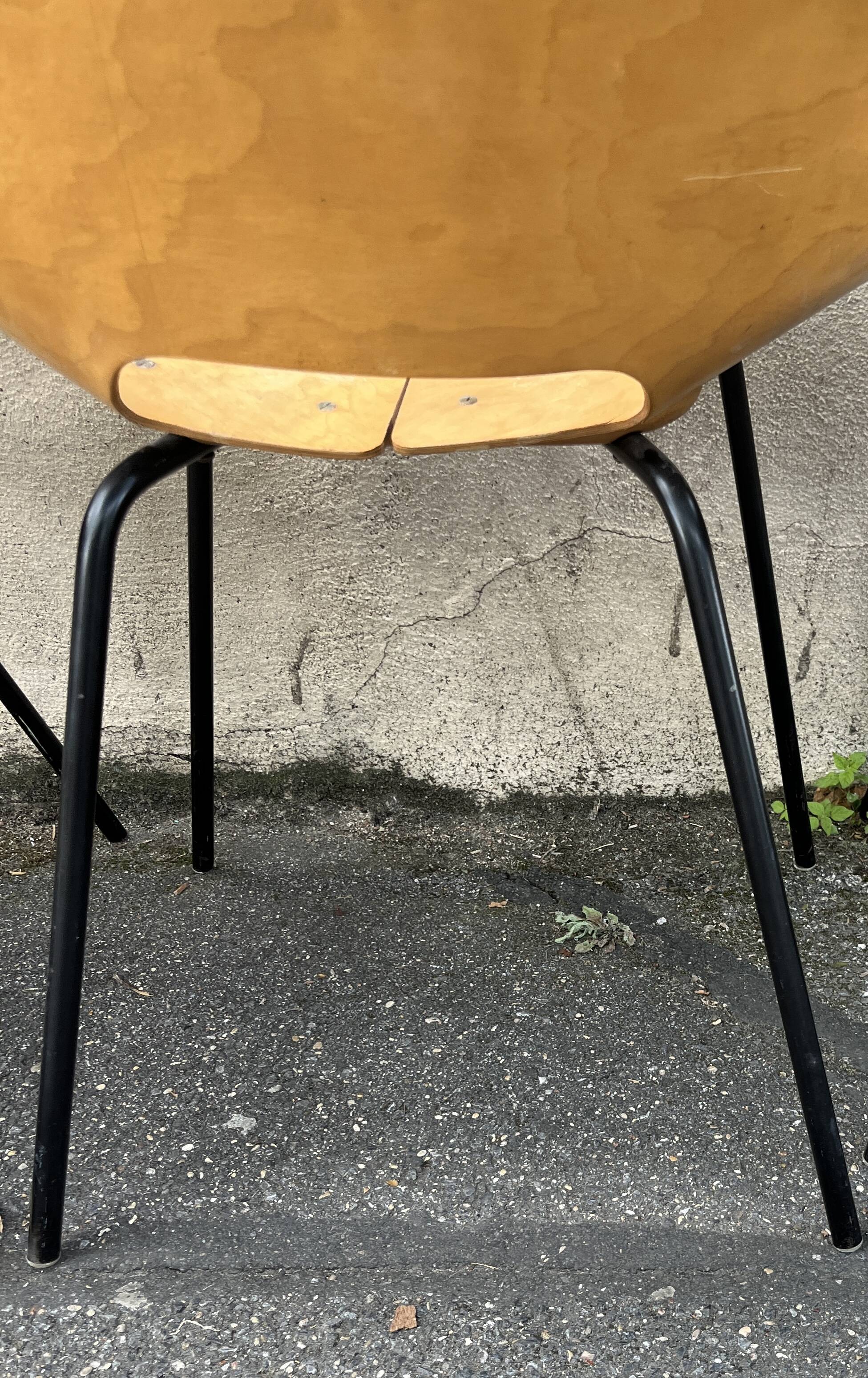 Tonneau chair by Pierre Guariche for Steiner - set of 4 pieces