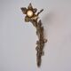 Paire d'appliques murales Art Nouveau antiques en bronze doré à fleurs de lys et feuillages, années 1890, françaises, recâblées