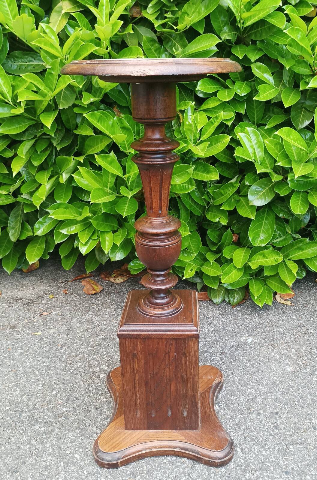 Carved oak stool