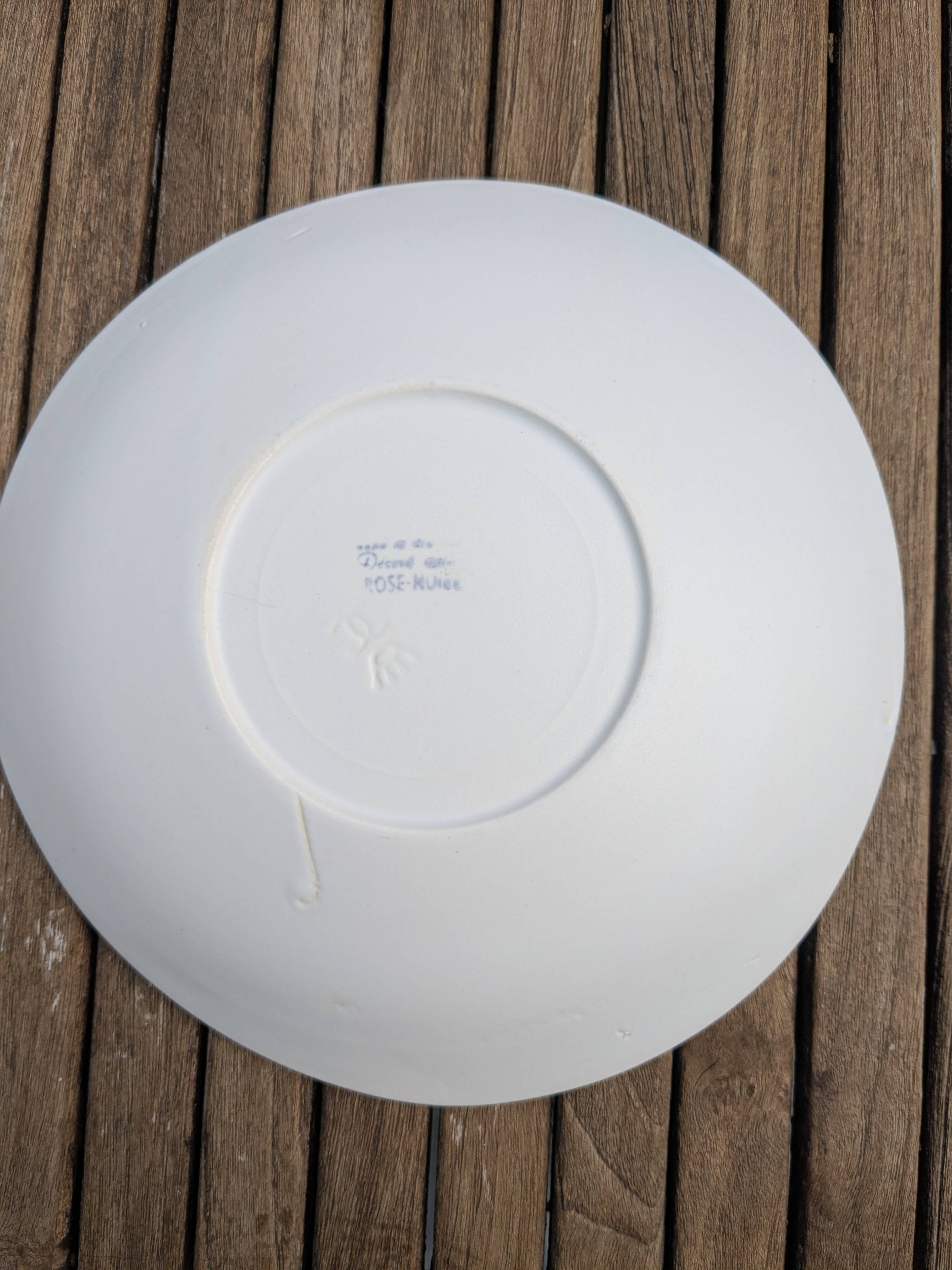 12 assiettes à dessert Niderviller modèle "Rose noire"