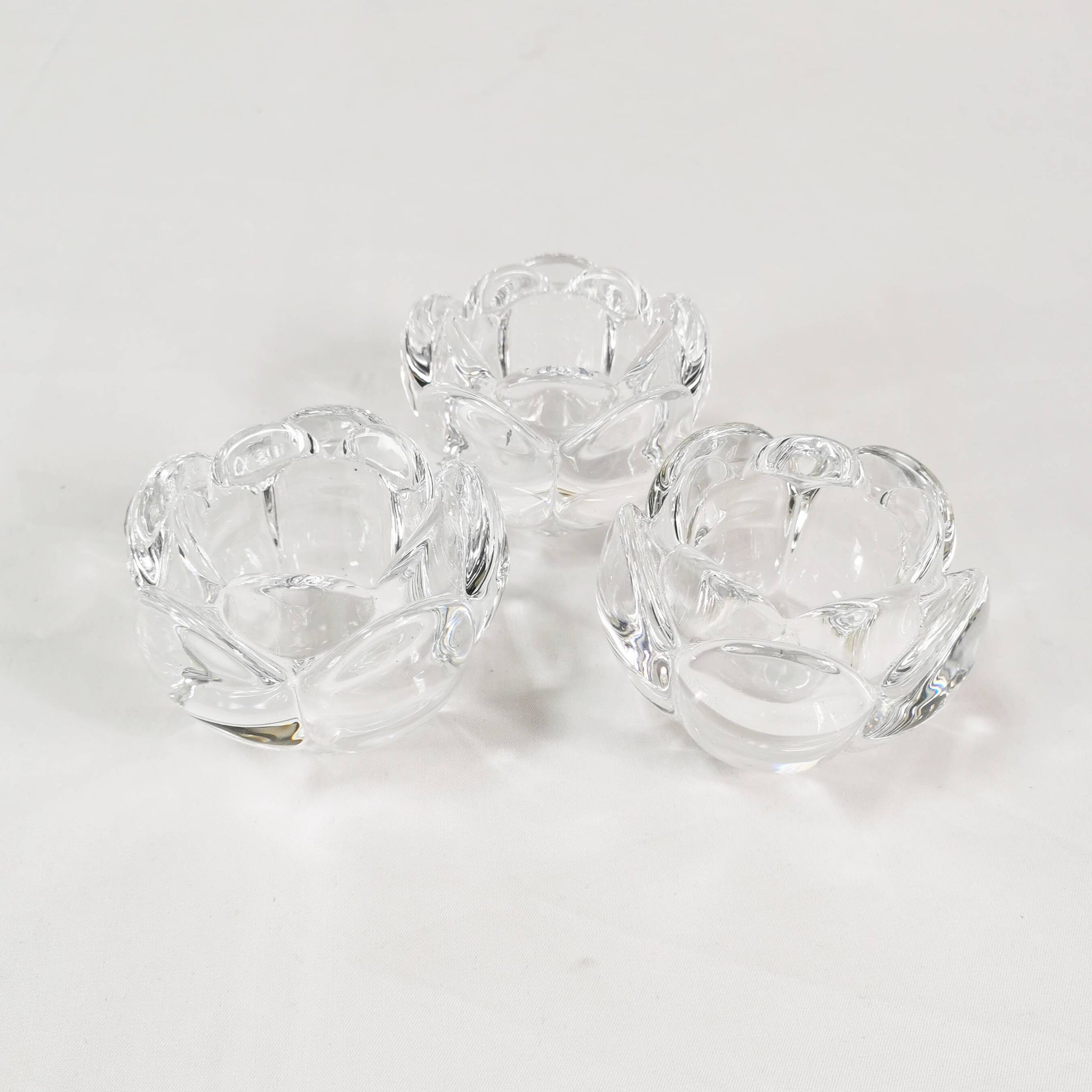 Crystal candlesticks, Royal Copenhagen, Denmark, 1980s.
