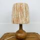 Wooden ball lamp with wool lampshade, 1960s