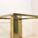 Table d'appoint carrée en verre plaqué or 23 carats Belgochrom
