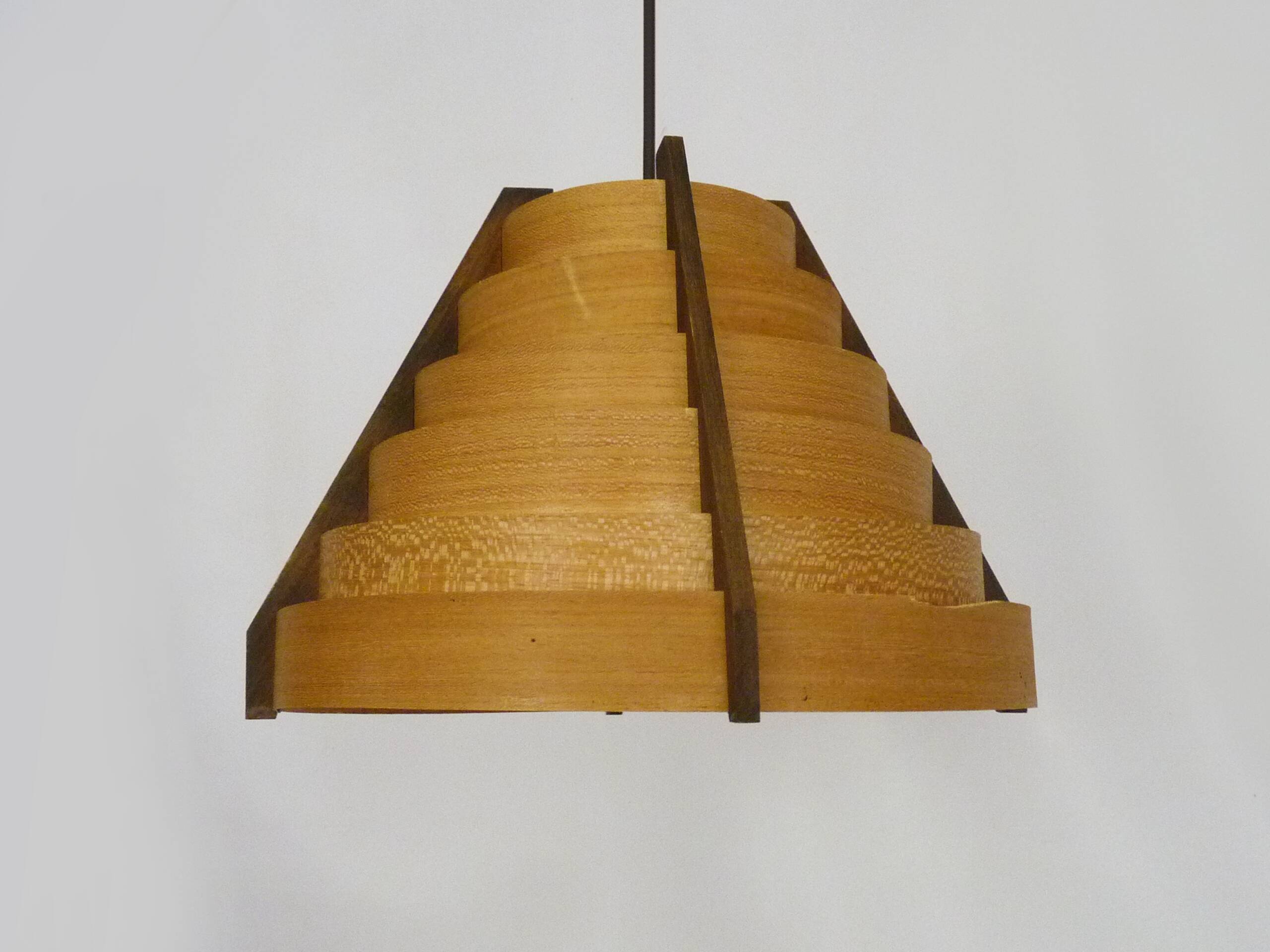 Scandinavian pendant light by Linus Bopp Limbach in pine slats. 1960s