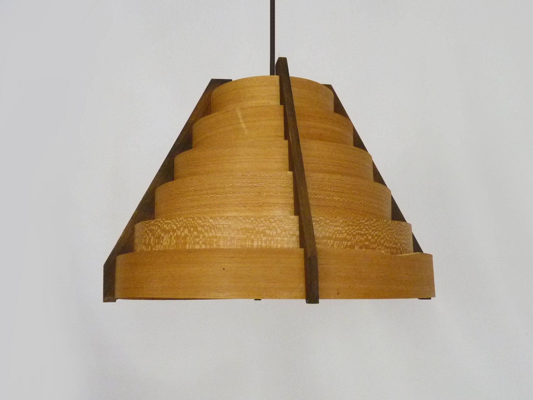 Scandinavian pendant light by Linus Bopp Limbach in pine slats. 1960s