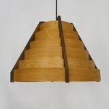 Scandinavian pendant light by Linus Bopp Limbach in pine slats. 1960s