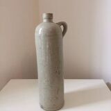 Antique grey stoneware bottle with vintage handle