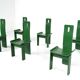 Set of 6 Green Diago Chairs by Edoardo Landi for Nikol, 1970s
