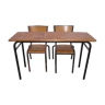 Table d'école et ses 2 chaises Mullca années 60/70