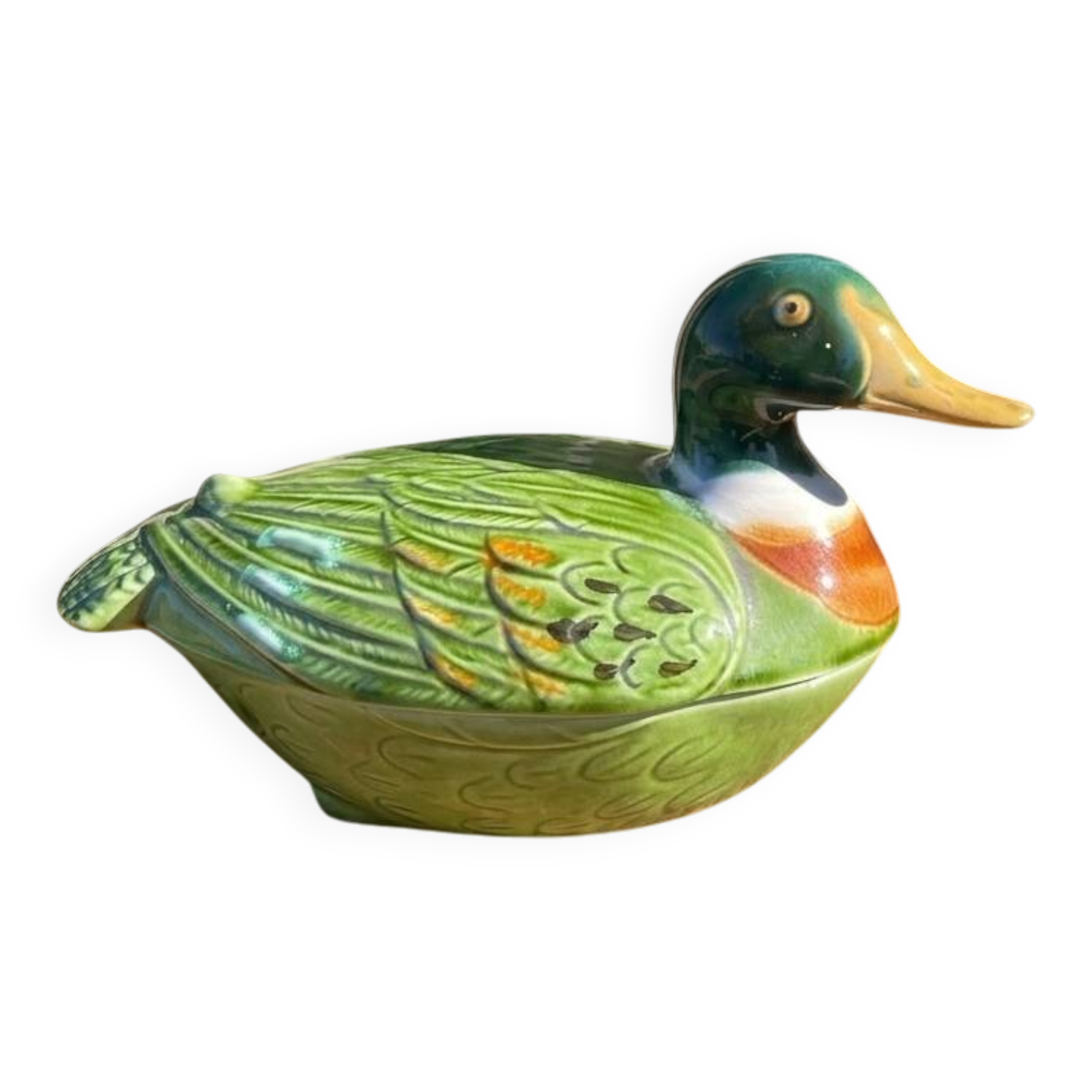 Terrine vintage barbotine canard (Michel Caugant)