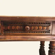 Large Castilian table with drawers and turned legs, early 20th century.