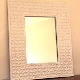 White mirror with carved flowers