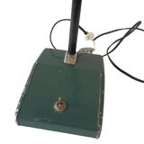Old Vintage Functional Art Deco Green Enameled Industrial Desk Lamp