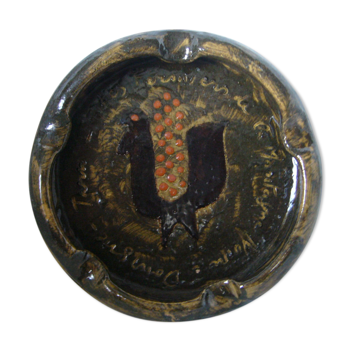 HOFER enamelled ceramic ashtray (Alsace)