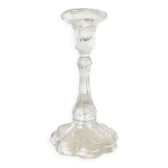 21 cm molded glass candle holder