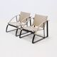 Ensemble de 2 fauteuils post-modernes en cuir et acier 1970