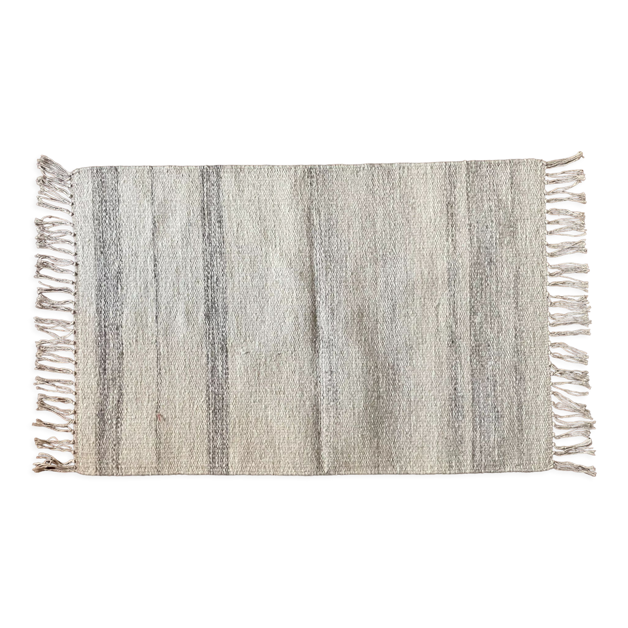 Tapis de laine à tissage plat fait à la main, couleur blanche