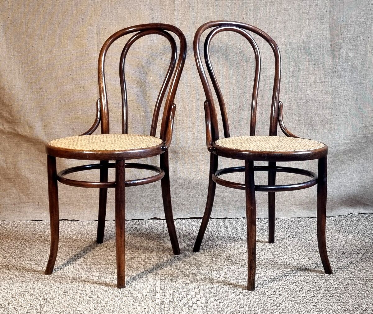 Pair of chairs bistrot Fischel n°18 of 1900 ca