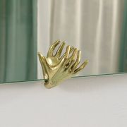 Scultpural Brass Hand Mid-Century Wall Mirror, Italy, 1950s
