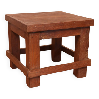 Table de chevet d’atelier en teck birman