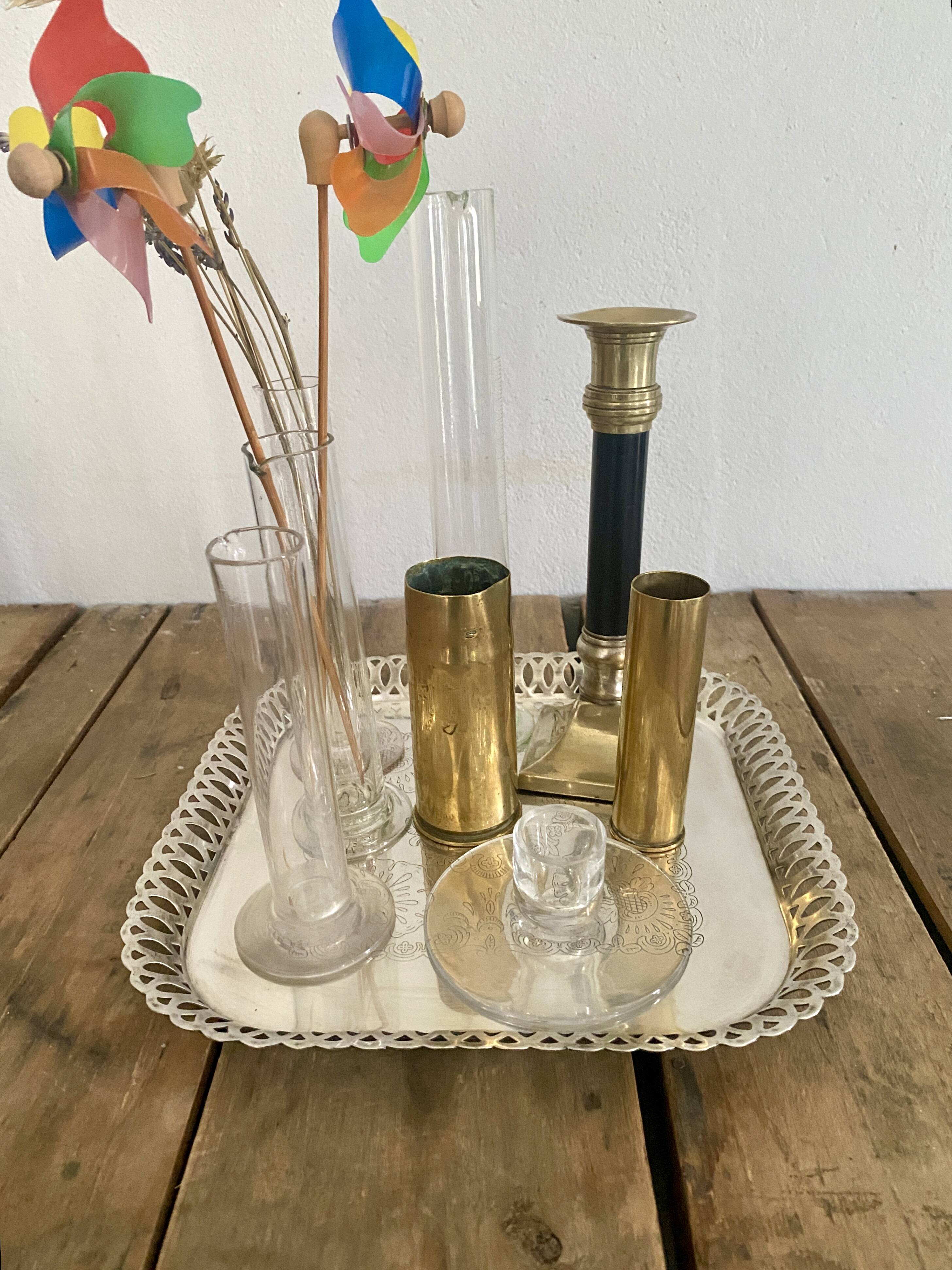 Silver metal tray, 1950s