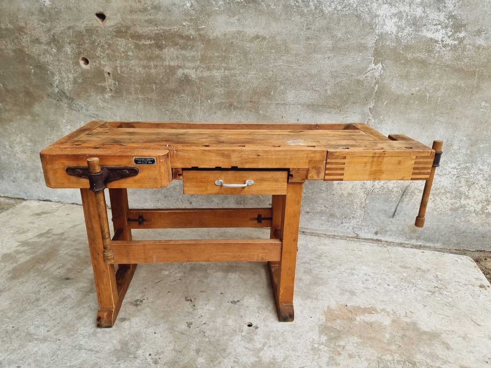 Workbench side table bathroom furniture beech