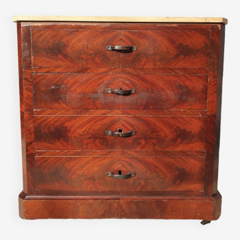 Louis-Philippe mahogany rolling chest of drawers