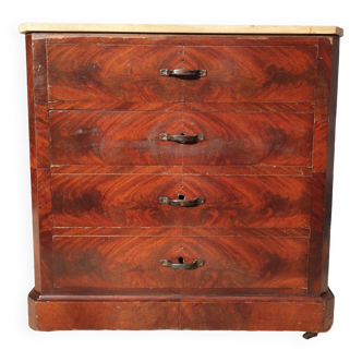 Louis-Philippe mahogany rolling chest of drawers