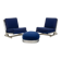 Pair of armchairs and pouf in chrome steel. 1970s, Valérian Rybar.