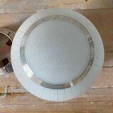 Art Deco blue granite and gold ball ceiling light
