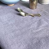 Hemp harvest tablecloth tinged with lilac