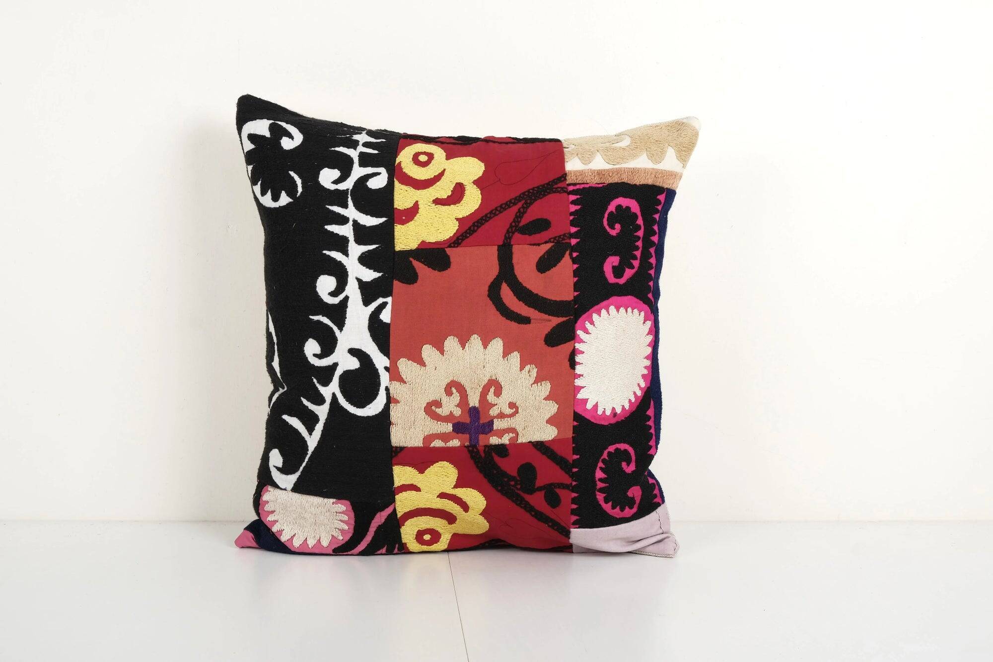Vintage embroidered cushion cover 46x48 cm