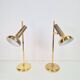 Vintage Brass Trumpet Table Lamps by Solken Leuchten, 1970s, Set of 2