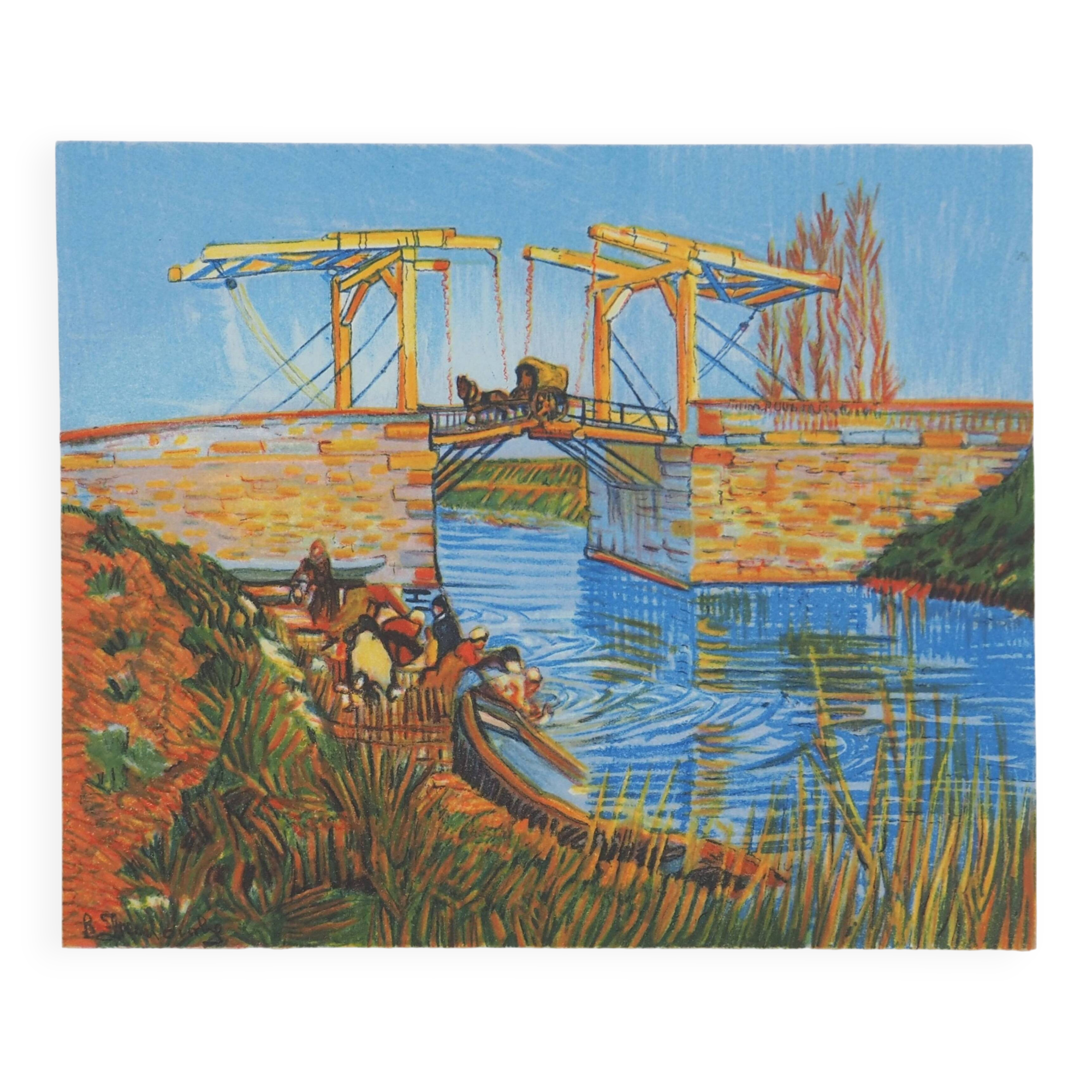 Vincent Van Gogh: The Langlois Bridge, signed lithograph
