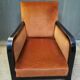 Fauteuil club bois et velour