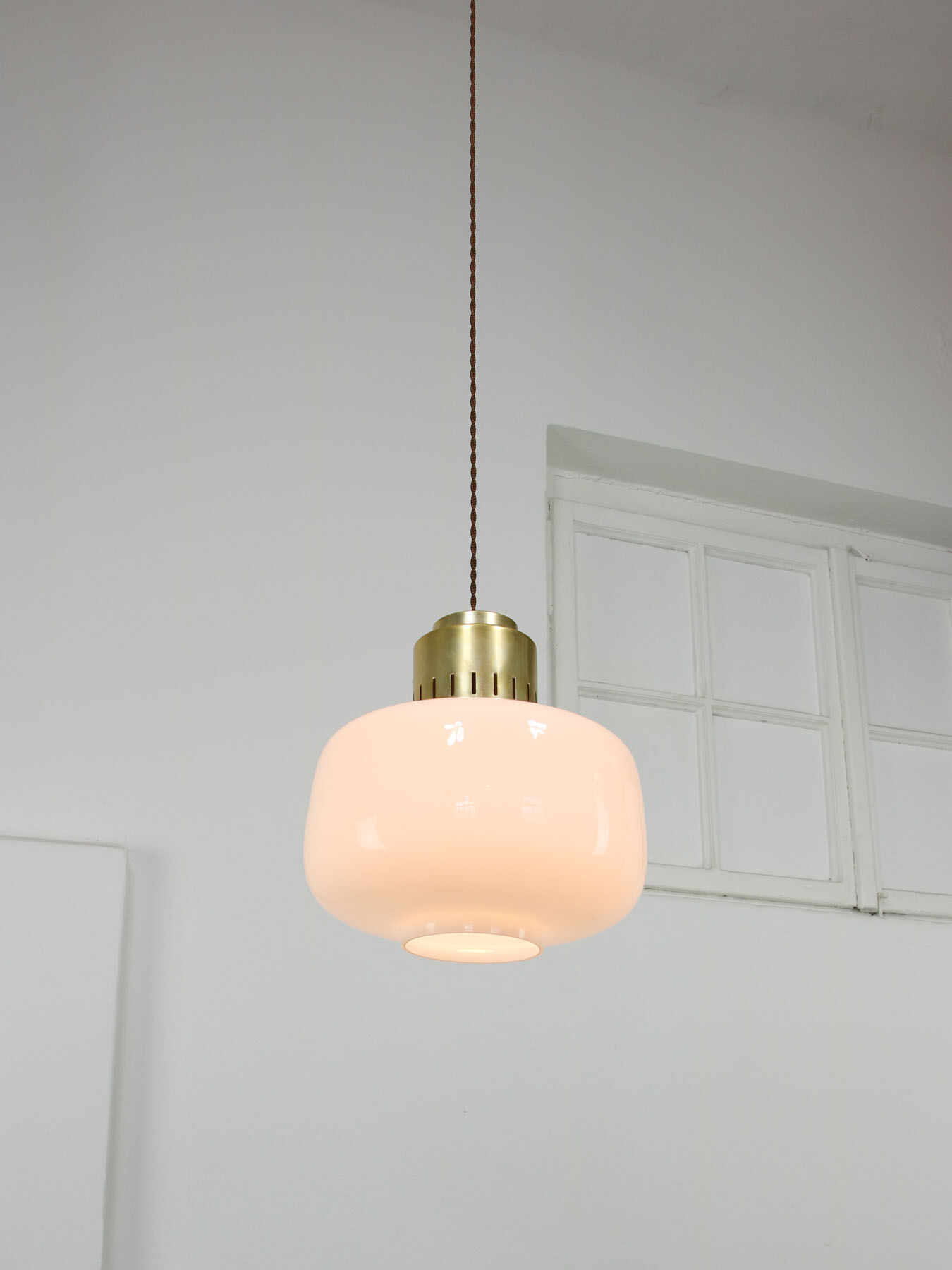 Mid-century Opaline Pendant Lamp