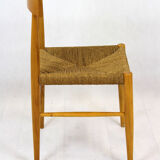 Vintage Czech straw chairs, 1960s, set of 4