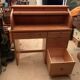 Pine desk with sliding wooden curtain