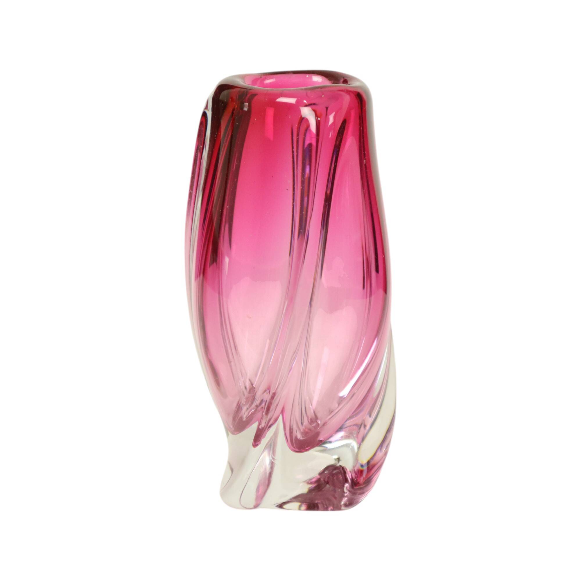 Small Purple Vase Val Saint Lambert René Delvenne Design 20cm