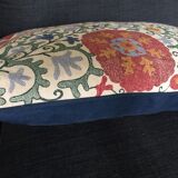 Decorative pillow case in linen and cotton  with suzani prints