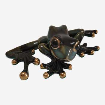 Vintage glazed ceramic tree frog