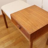 Banc d'entrée, banquette téléphonique modulable scandinave, teck, 1960