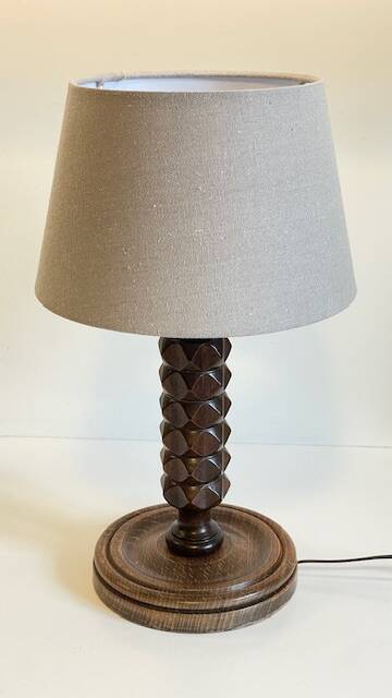 Lampe bois façon Charles Dudouyt