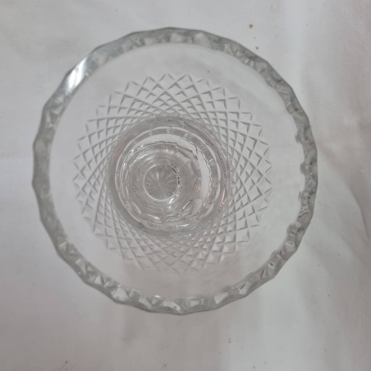 Bohemian piedouche crystal vase