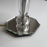Table lamp in chiseled glass and beveled mirror 1950