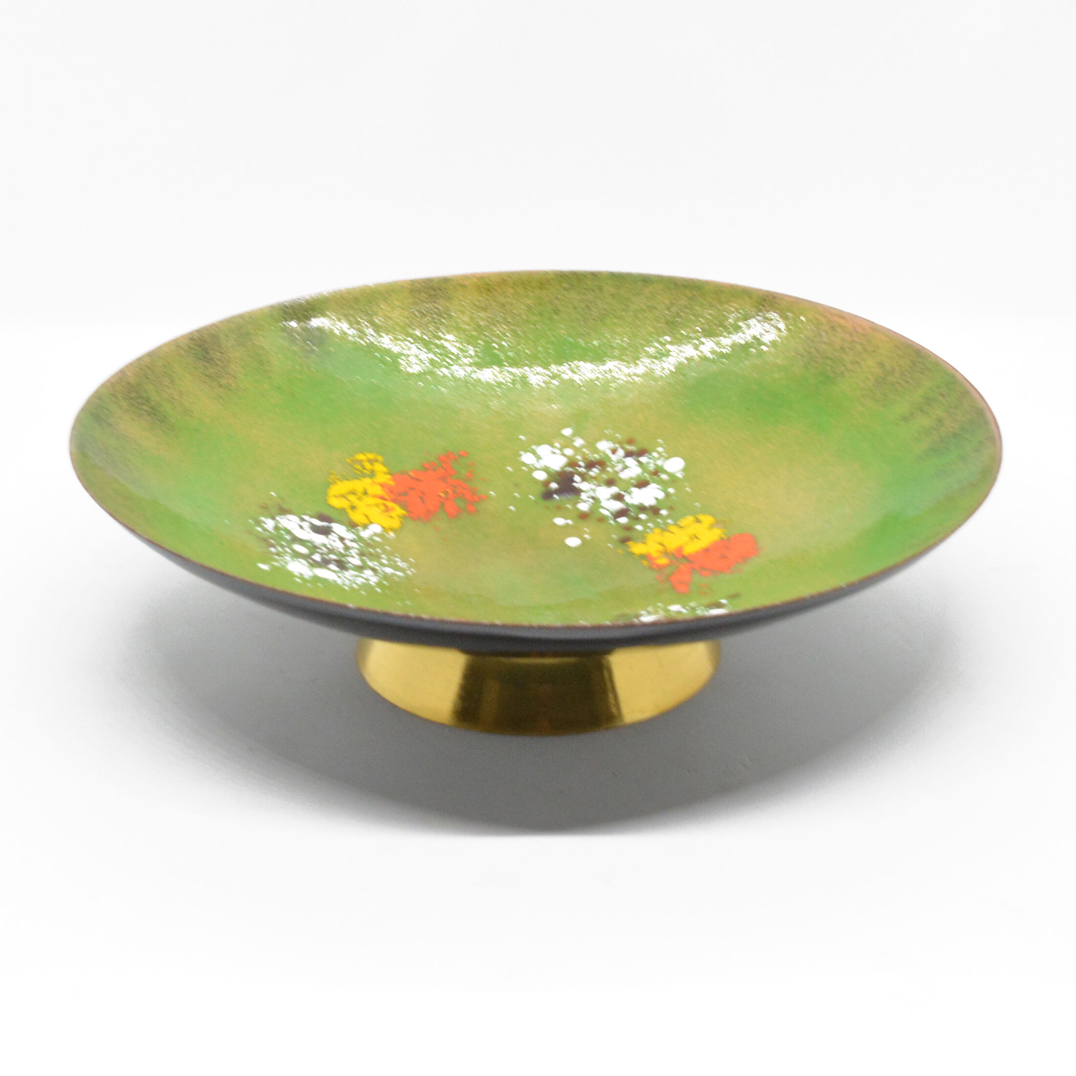 1960s enameled platter copper bowl, Germany
