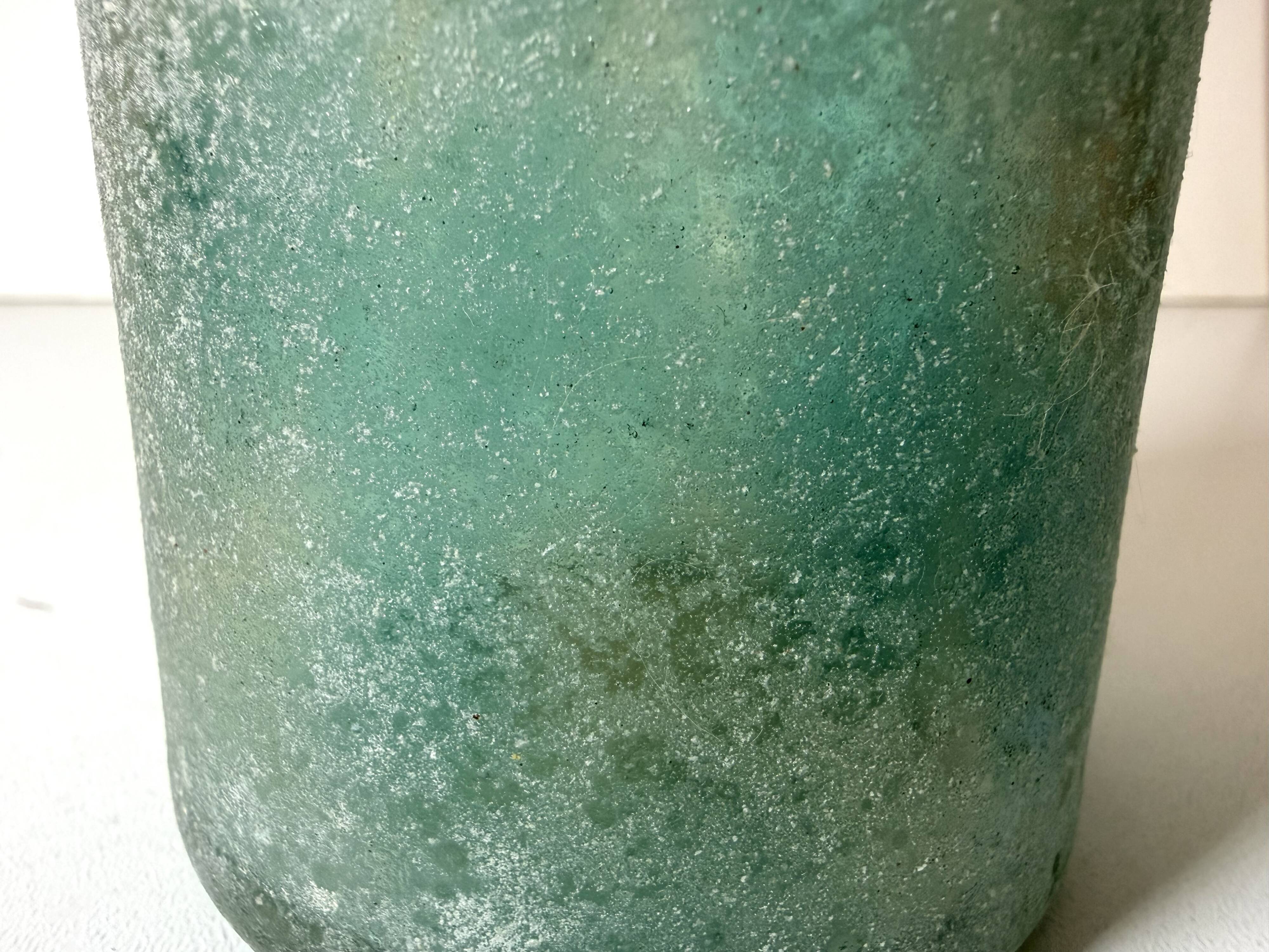 Teal Scavo Glass Bottle Vase attr. to Gino Cenedese, Italy
