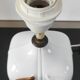 Vintage lamp base, white and gold ceramic, 70s.
