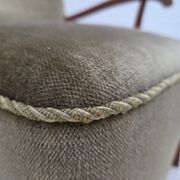 1960s, Danish highback armchair, furniture velour, oak wood.