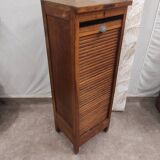 Filing cabinet with sliding shutter, solid wood